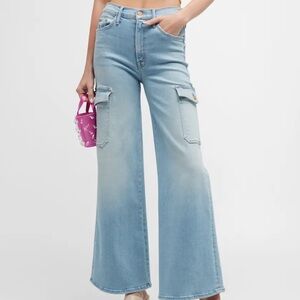 MOTHER Light Blue Wide-Leg Cargo Jeans